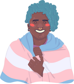 Coming of Age Happy Trans Woman with the Trans Flag