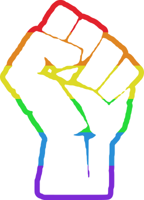 Raised Fist Rainbow Gay Pride Protest Activism