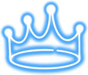 Blue neon crown